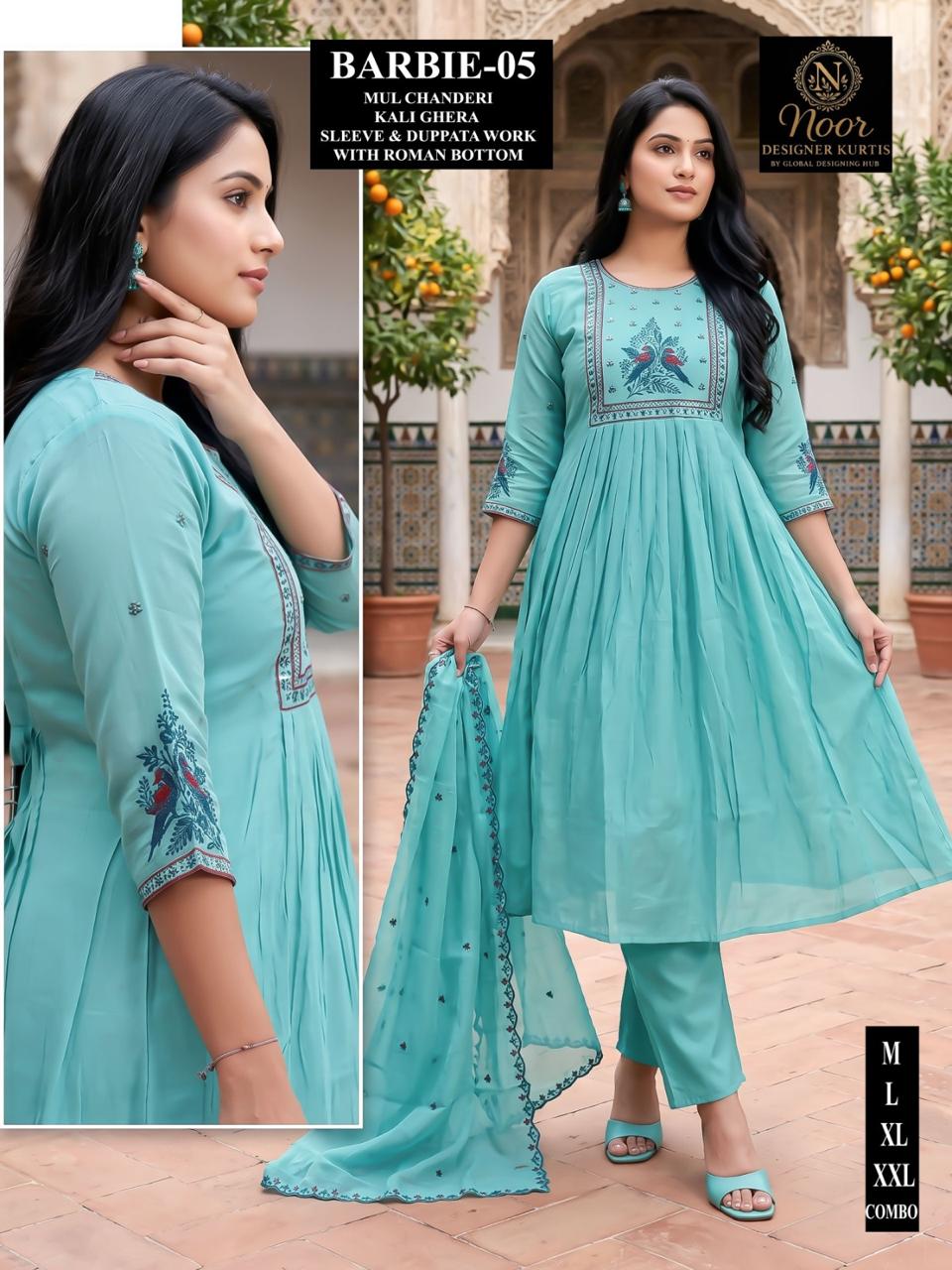 Barbie Globe Chanderi Readymade Anarkali Suits Wholesale Rate
