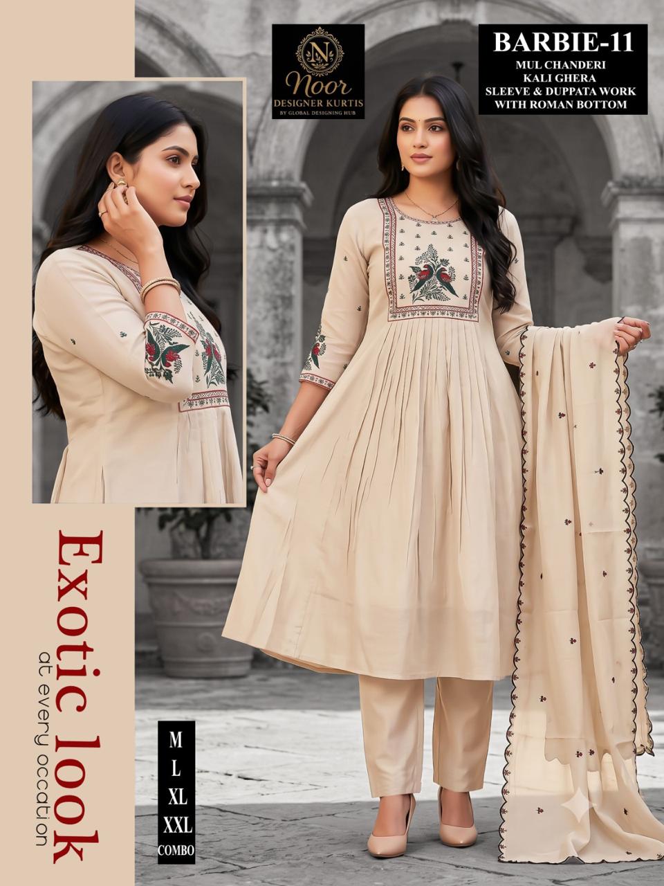 Barbie Globe Chanderi Readymade Anarkali Suits Wholesale Rate