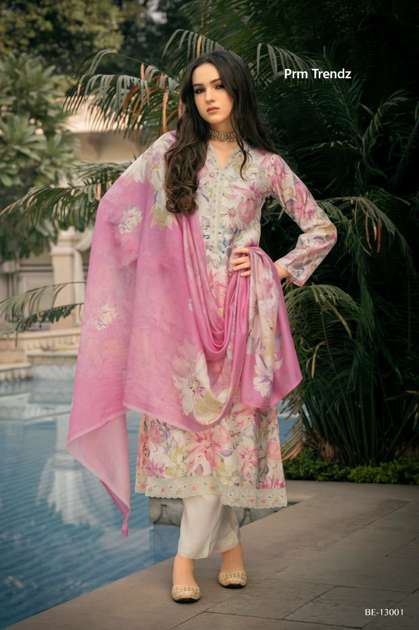 Bareeha Prm Trendz Viscose Muslin Pant Style Suits Wholesale Price