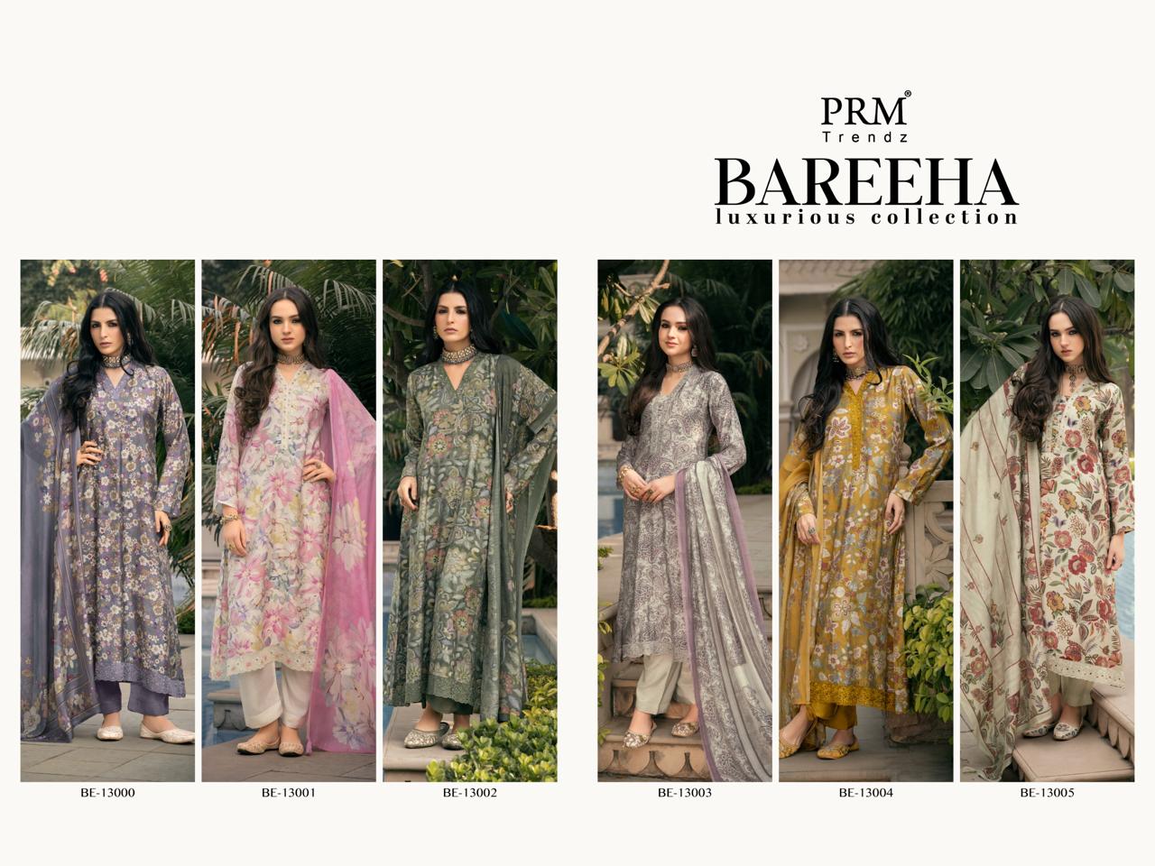 Bareeha Prm Trendz Viscose Muslin Pant Style Suits Wholesale Price