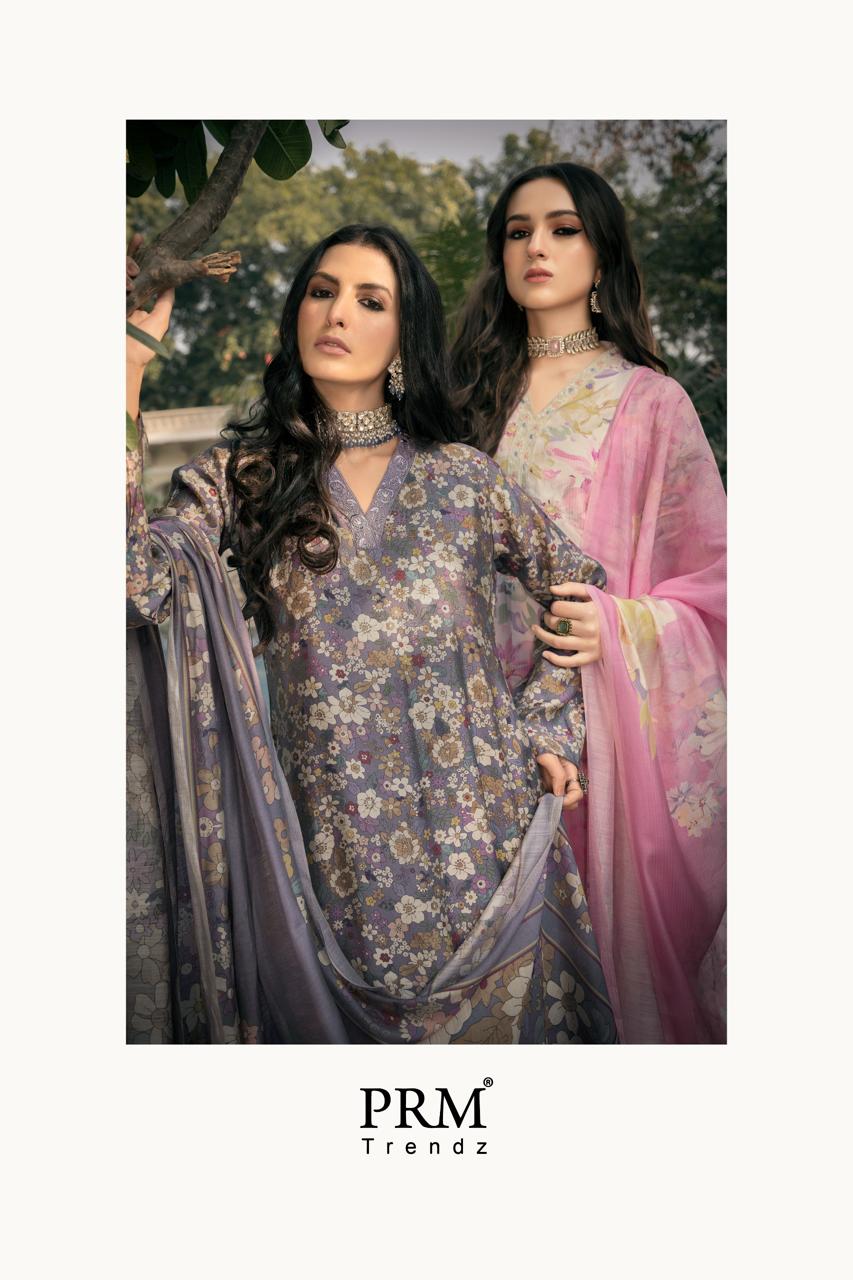 Bareeha Prm Trendz Viscose Muslin Pant Style Suits Wholesale Price
