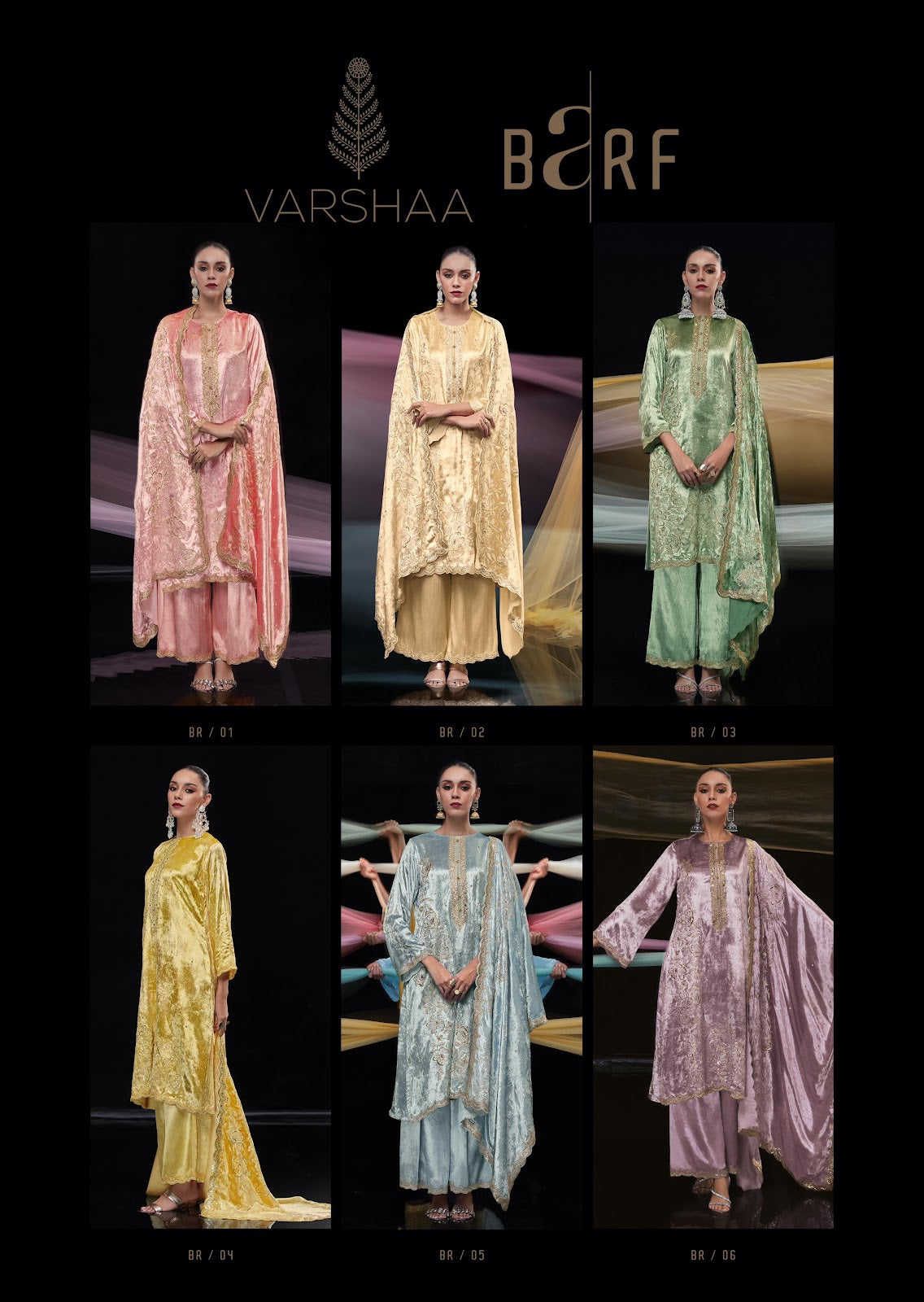 Barf Varsha Fashions Velvet Pakistani Salwar Suits Wholesaler