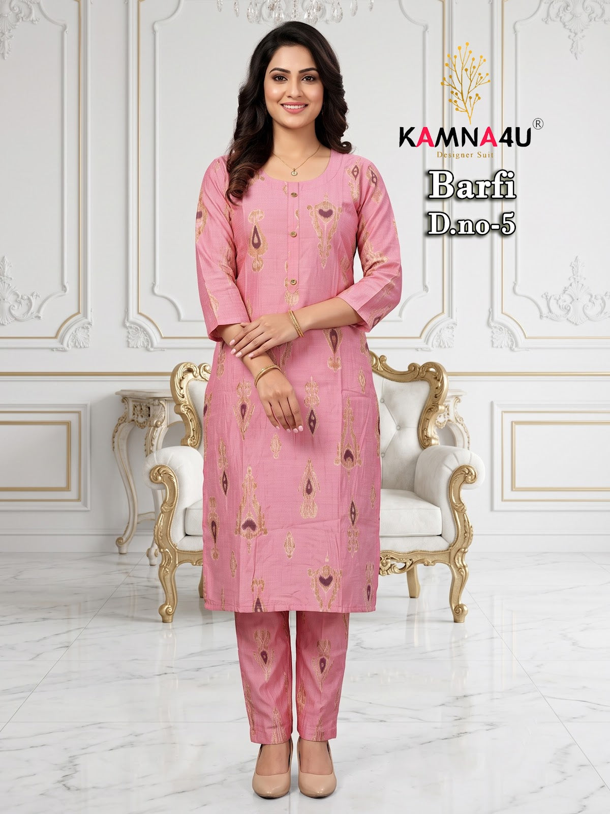 Barfi Kamna4U Vertican Kurti Pant Set Wholesale Price