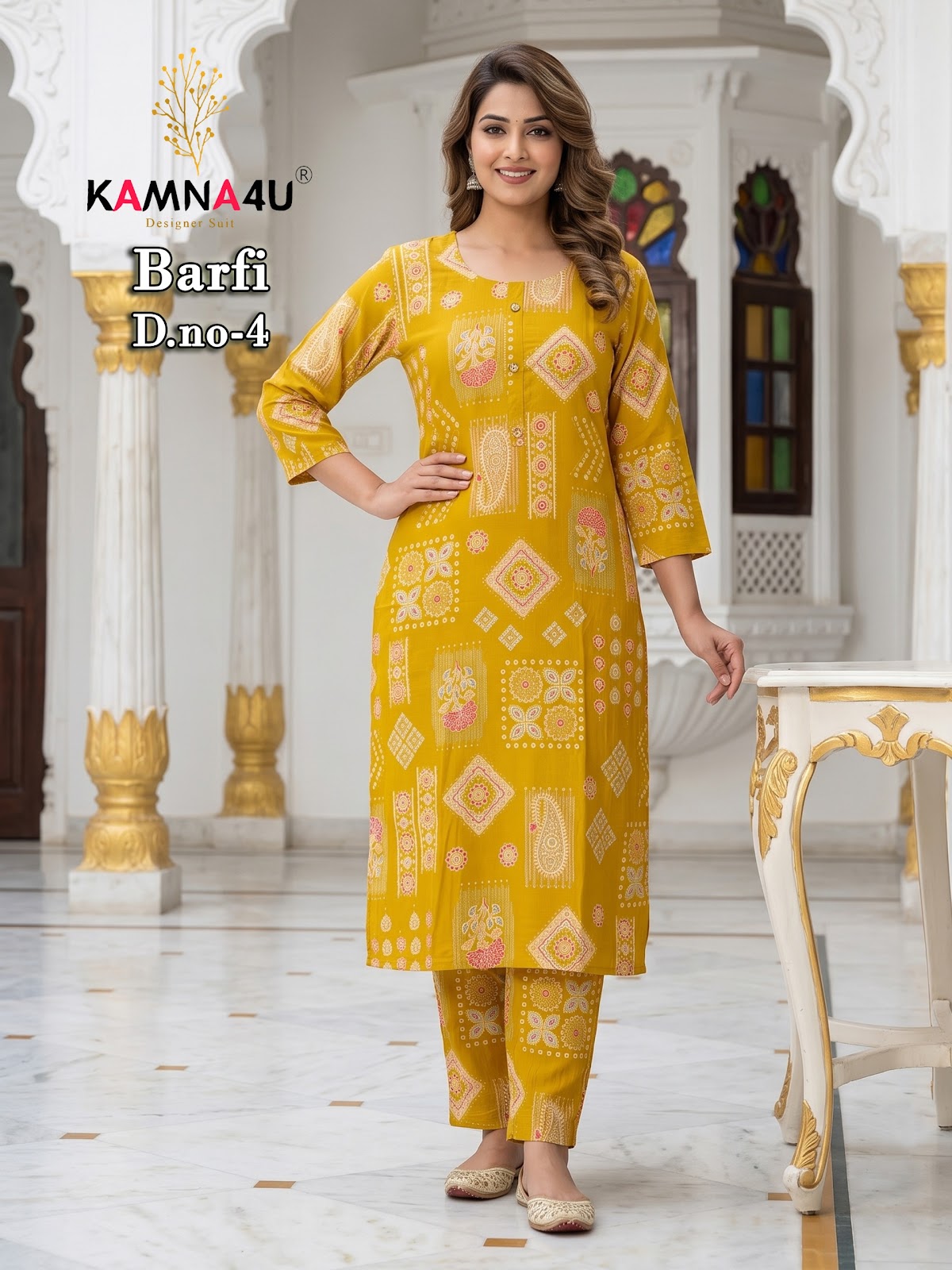 Barfi Kamna4U Vertican Kurti Pant Set Wholesale Price
