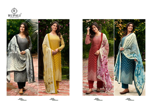 Barish Rupali Viscose Muslin Pant Style Suits Supplier Ahmedabad