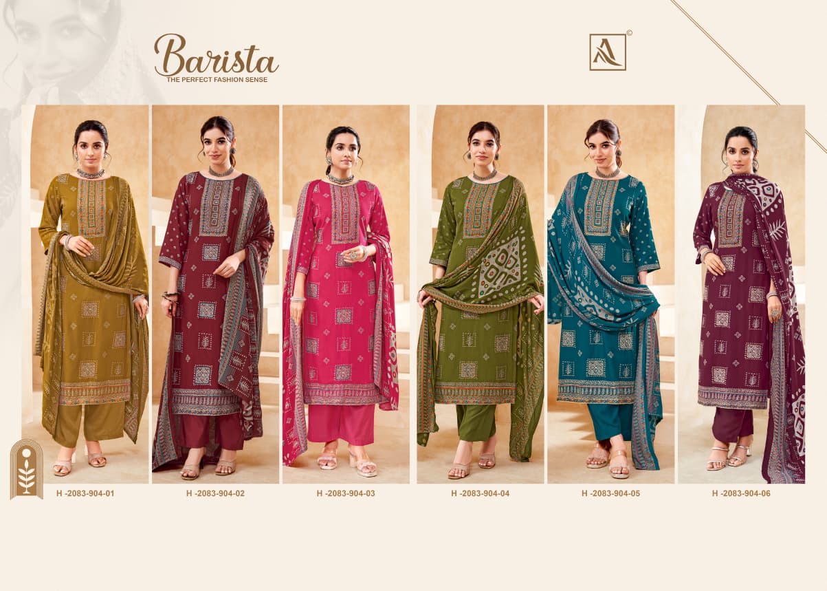 Barista Alok Viscose Karachi Pashmina Salwar Suits Wholesaler