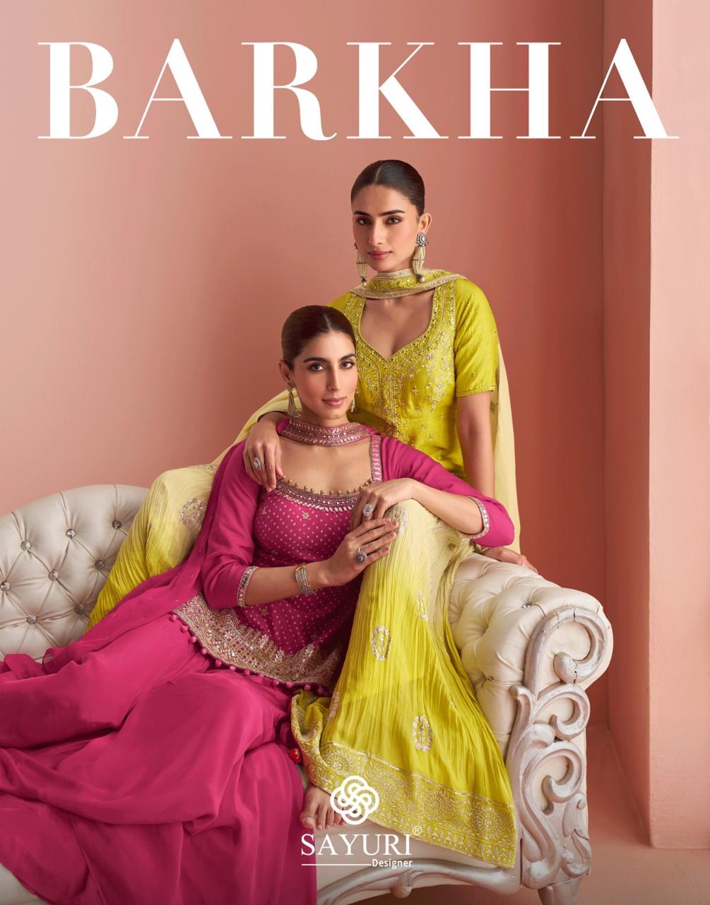 Barkha Sayuri Chinon Silk Readymade Suits Manufacturer Ahmedabad