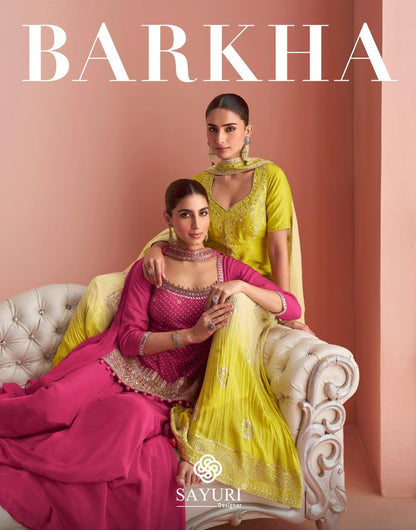 Barkha Sayuri Chinon Silk Readymade Suits Manufacturer Ahmedabad