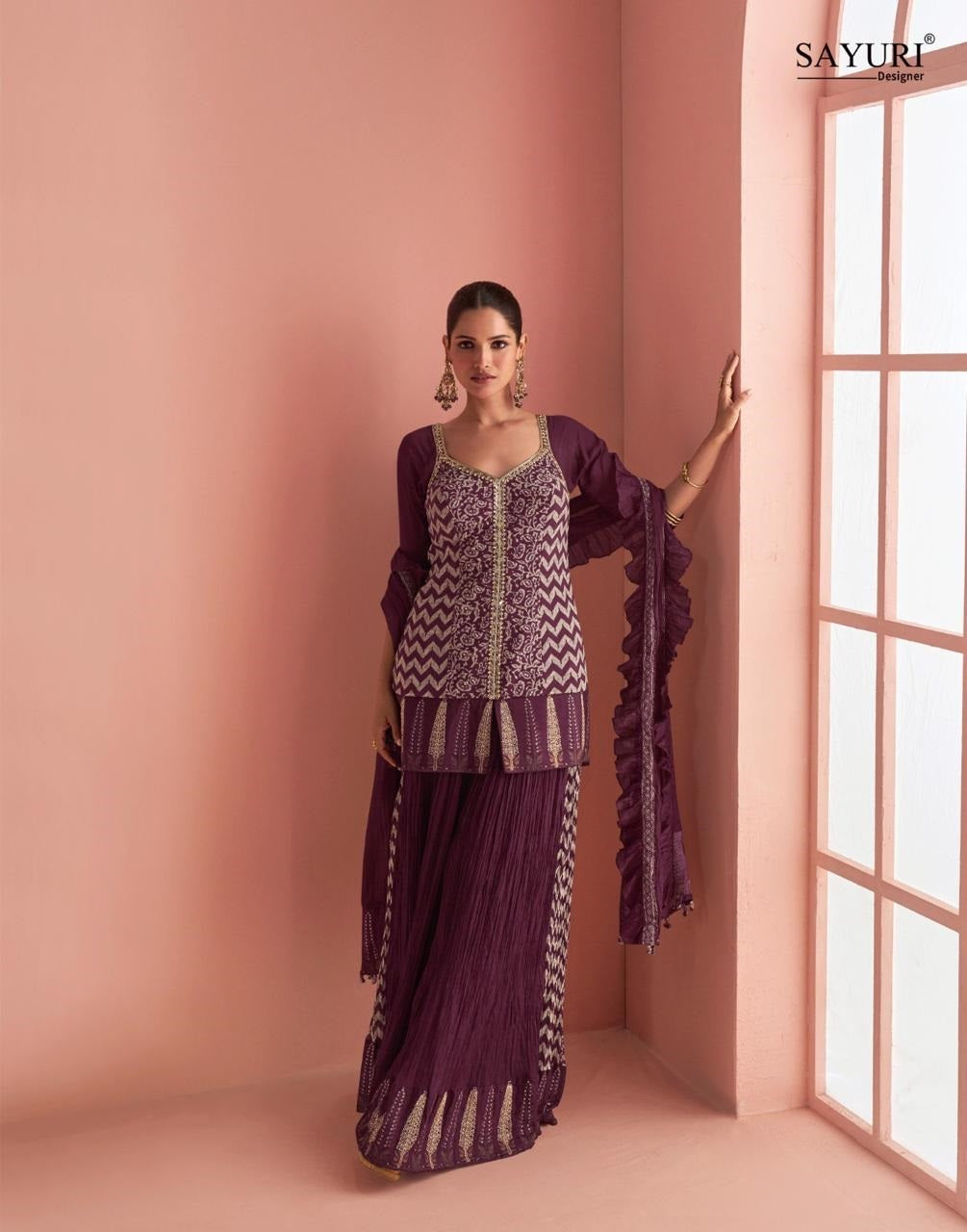 Barkha Sayuri Chinon Silk Readymade Suits Manufacturer Ahmedabad