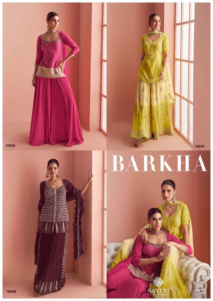 Barkha Sayuri Chinon Silk Readymade Suits Manufacturer Ahmedabad