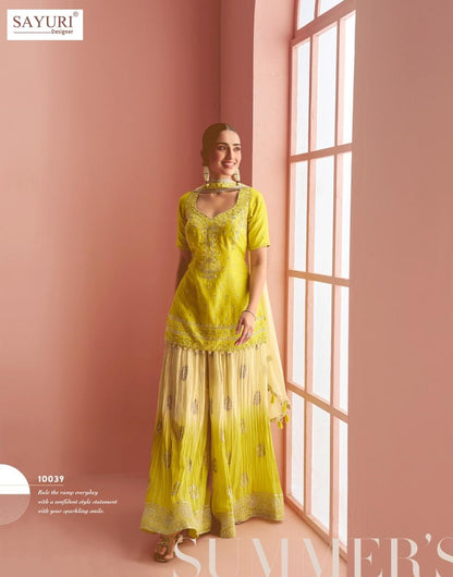 Barkha Sayuri Chinon Silk Readymade Suits Manufacturer Ahmedabad