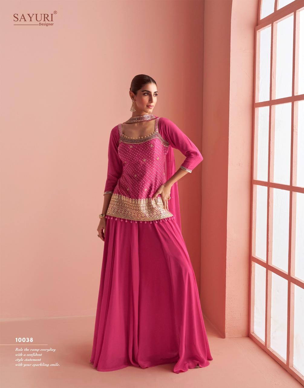 Barkha Sayuri Chinon Silk Readymade Suits Manufacturer Ahmedabad