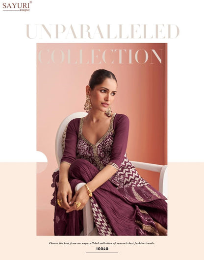 Barkha Sayuri Chinon Silk Readymade Suits Manufacturer Ahmedabad