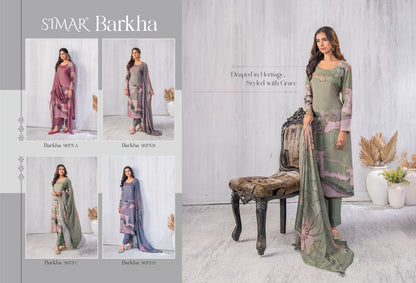 Barkha Simar Viscose Muslin Pant Style Suits Wholesaler Ahmedabad