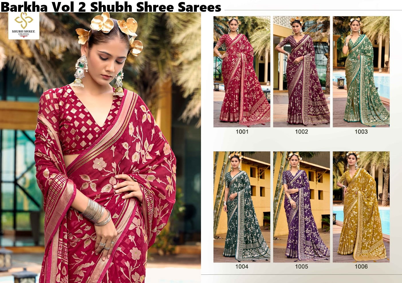 Barkha Vol 1-2 Shubh Shree Moss Sarees Manufacturer Gujarat