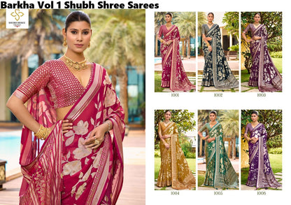 Barkha Vol 1-2 Shubh Shree Moss Sarees Manufacturer Gujarat