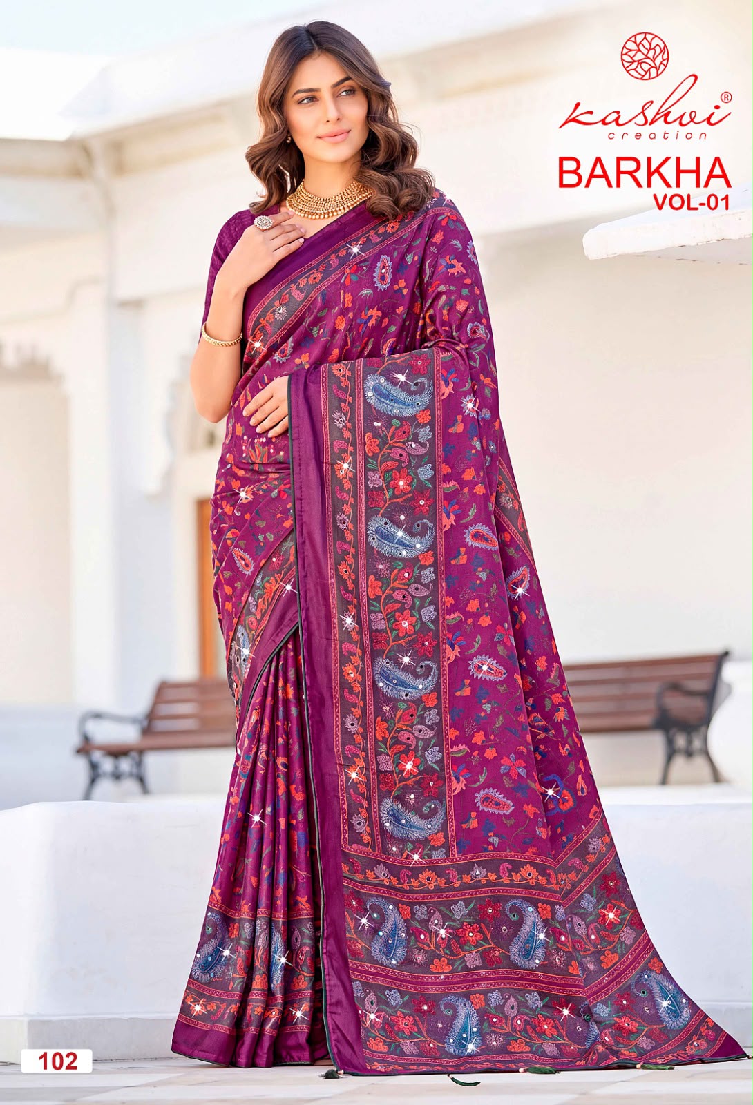 Barkha Vol 1 Kashvi Creation Silk Sarees Wholesale Rate