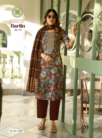 Barlin Vol 1 Passion Tree Readymade Pant Style Suits Exporter Ahmedabad