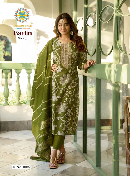 Barlin Vol 1 Passion Tree Readymade Pant Style Suits Exporter Ahmedabad