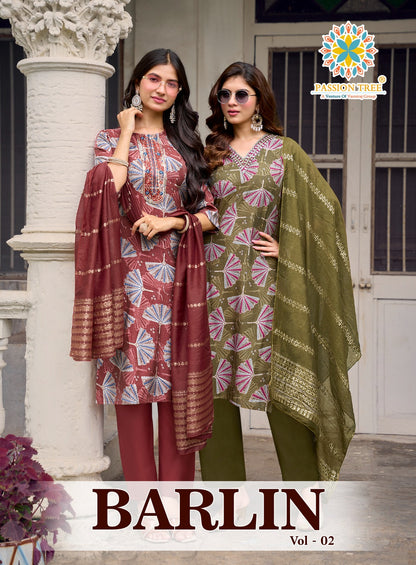 Barlin Vol 2 Passion Tree Readymade Pant Style Suits Supplier India
