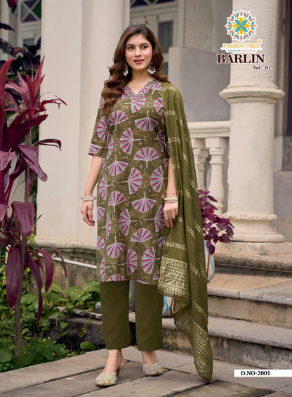Barlin Vol 2 Passion Tree Readymade Pant Style Suits Supplier India