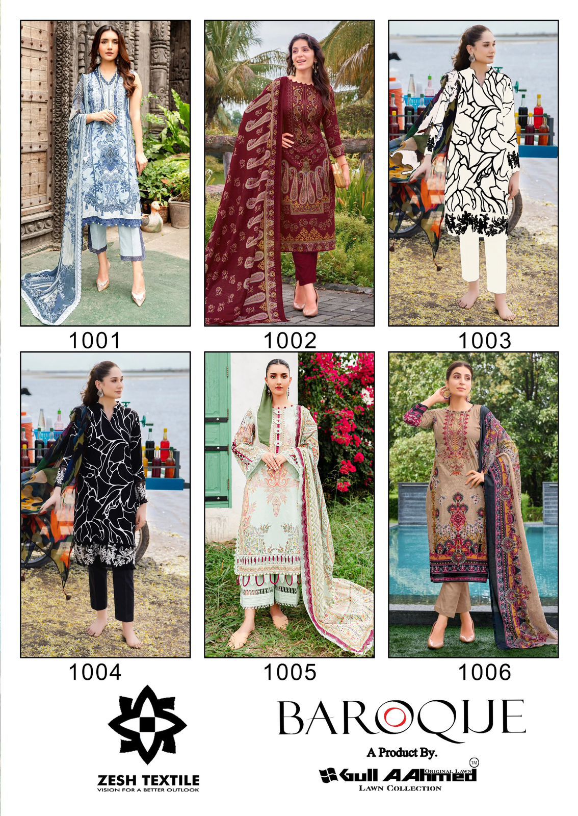 Baroque Gul Ahmed Zesh Textile Karachi Salwar Suits Wholesaler Ahmedabad