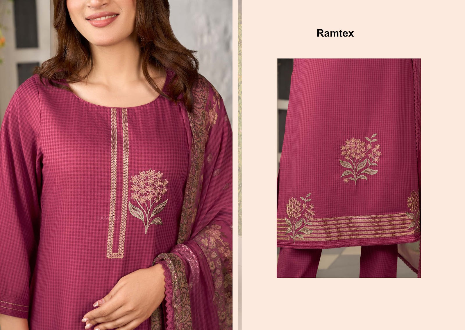 Basant Ramtex Cotton Pant Style Suits Supplier India