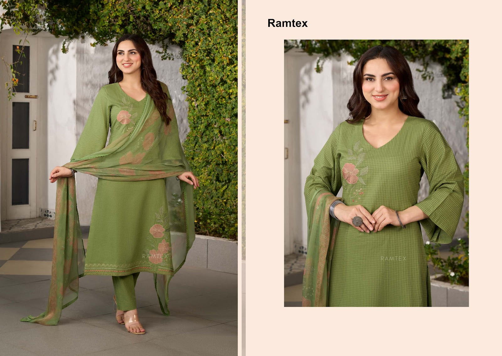Basant Ramtex Cotton Pant Style Suits Supplier India