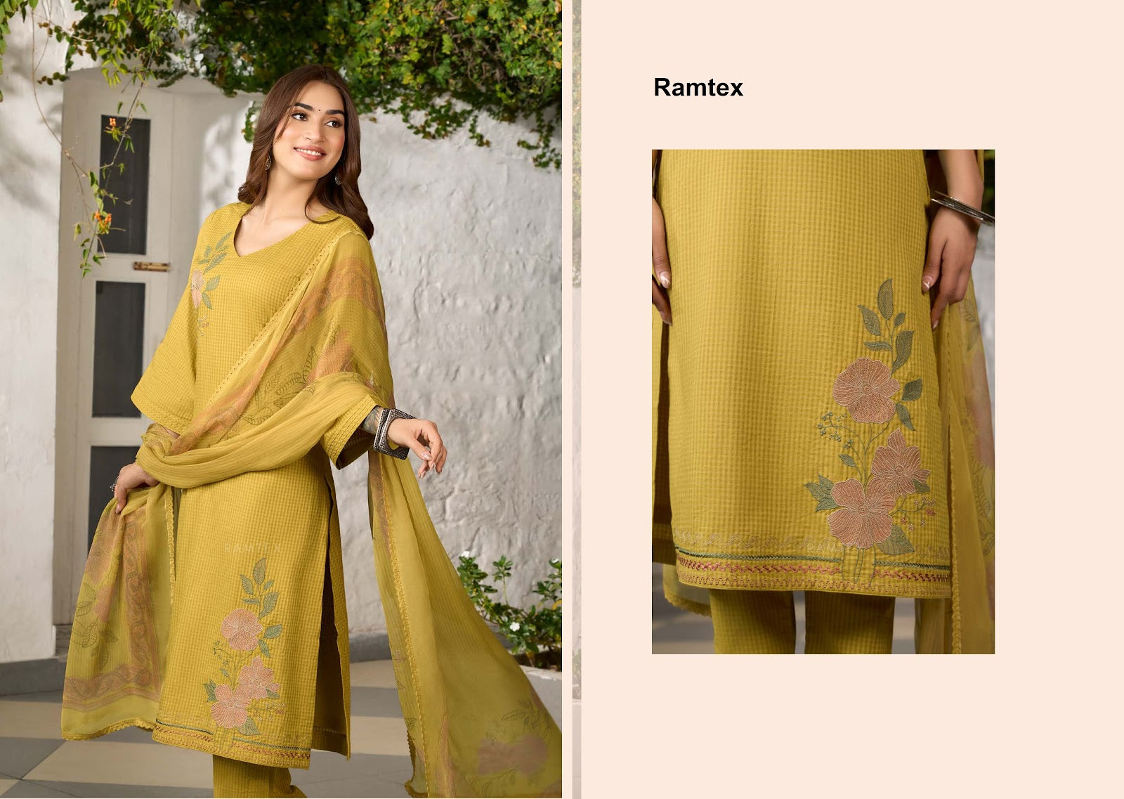 Basant Ramtex Cotton Pant Style Suits Supplier India