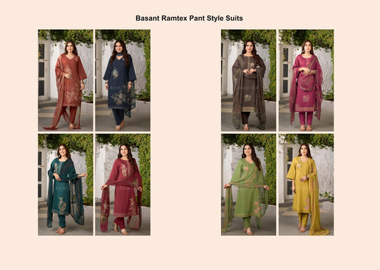 Basant Ramtex Cotton Pant Style Suits Supplier India