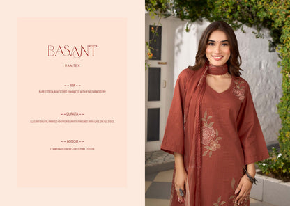 Basant Ramtex Cotton Pant Style Suits Supplier India