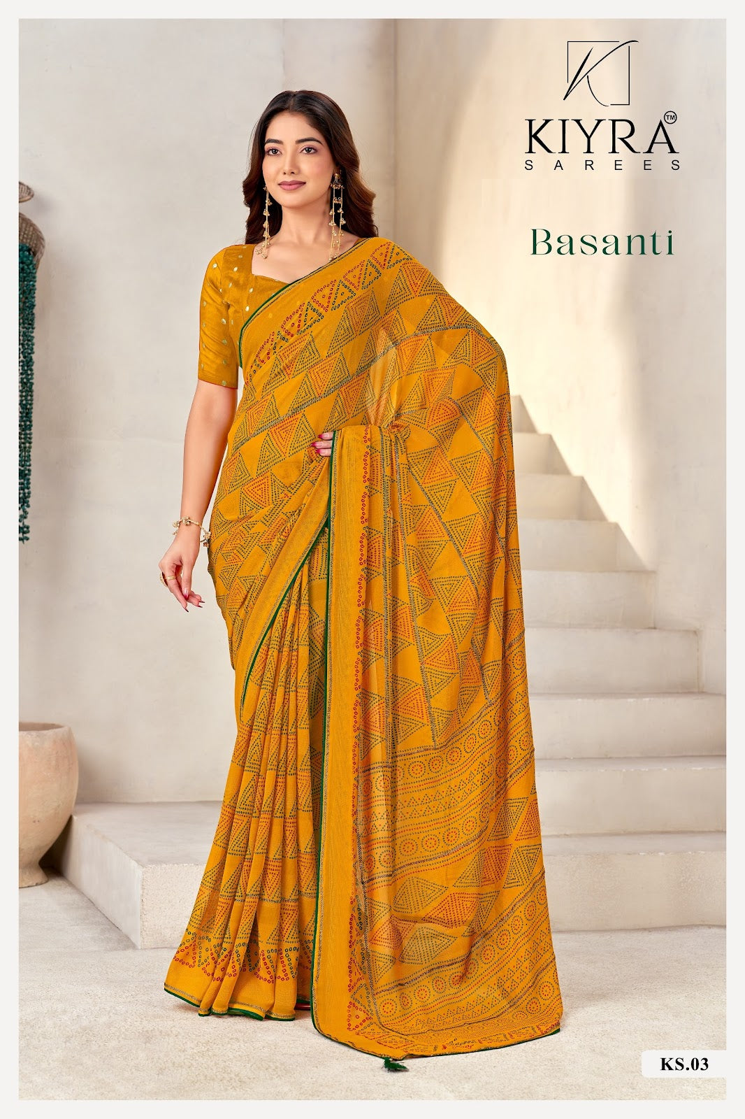 Basanti Kiyra Georgette Sarees Wholesale