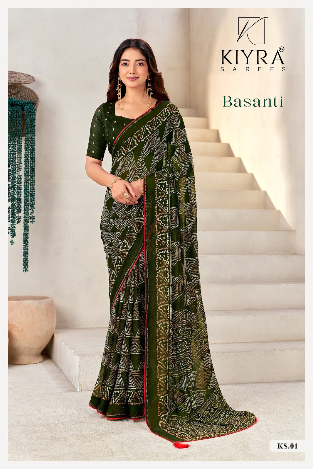 Basanti Kiyra Georgette Sarees Wholesale