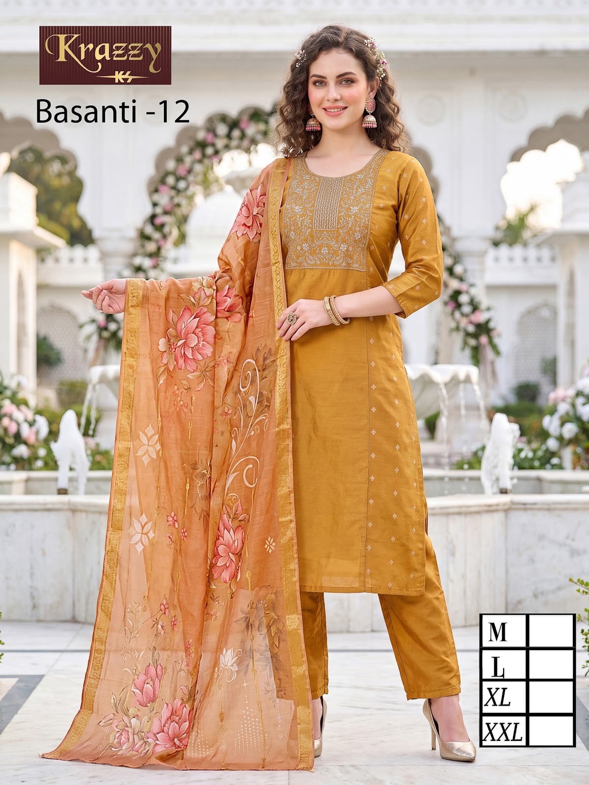 Basanti Krazzy Kanha Raw Silk Readymade Pant Style Suits Manufacturer Gujarat