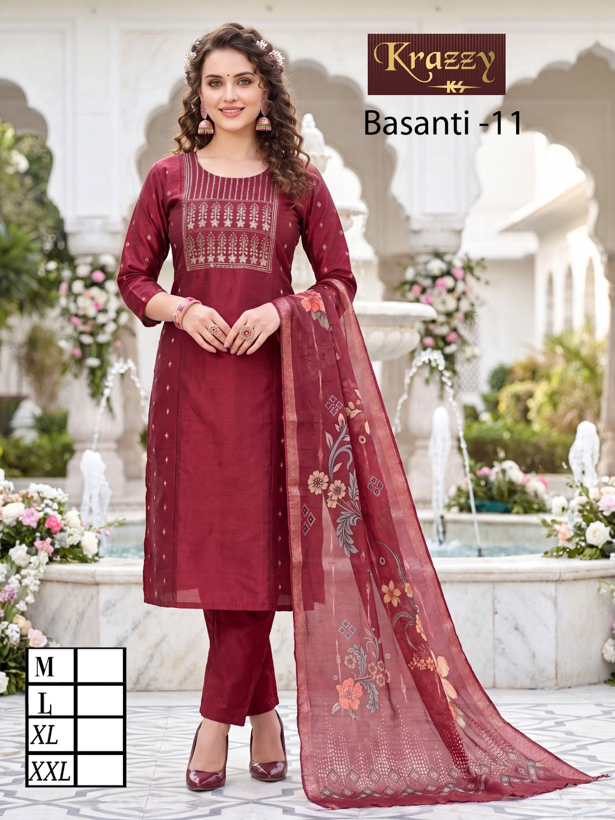 Basanti Krazzy Kanha Raw Silk Readymade Pant Style Suits Manufacturer Gujarat