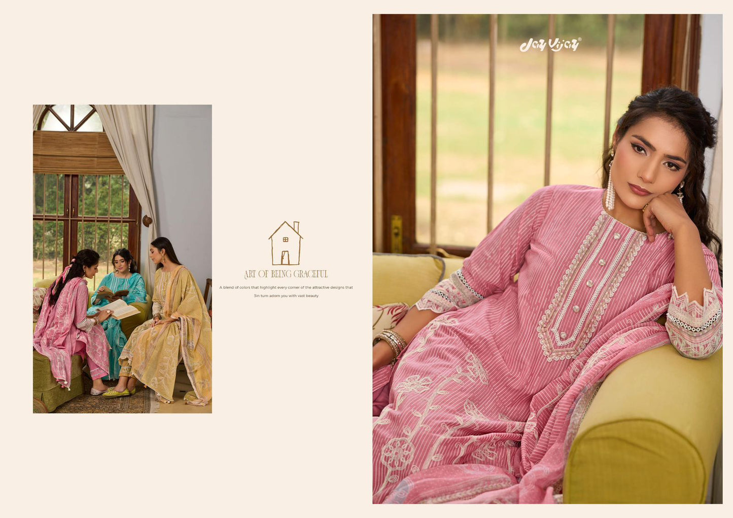 Basera Jay Vijay Mal Cotton Pant Style Suits Wholesaler