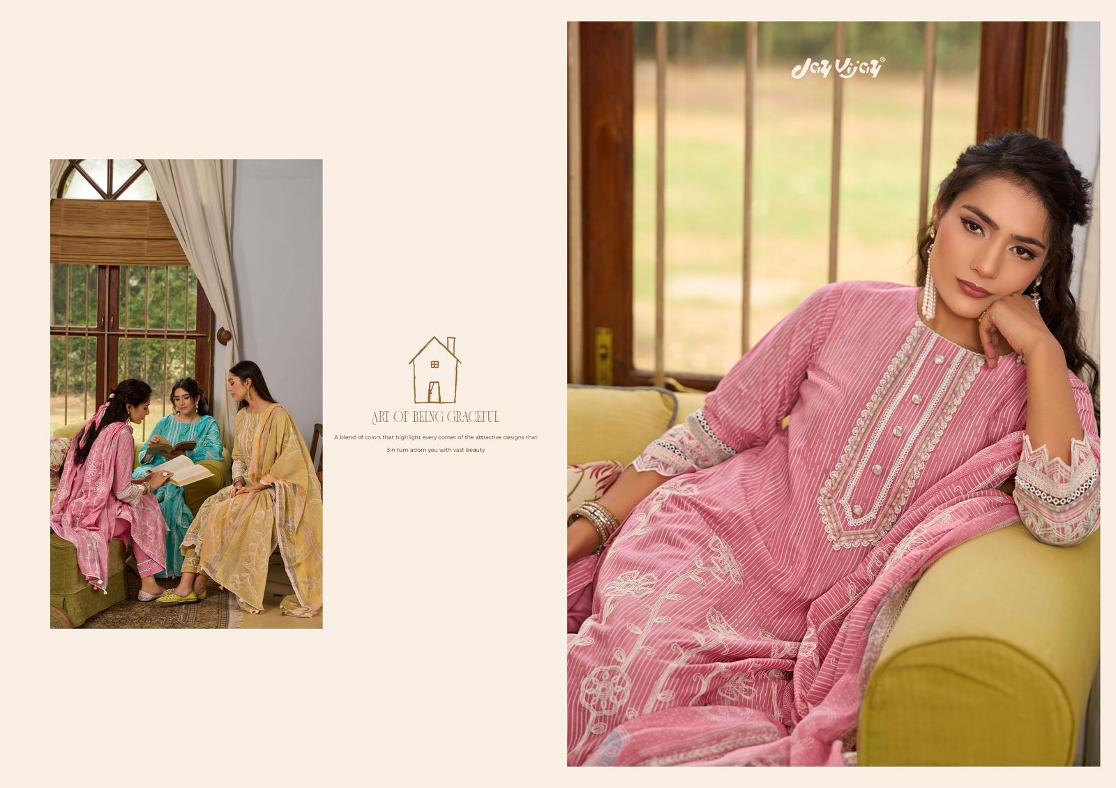 Basera Jay Vijay Mal Cotton Pant Style Suits Wholesaler