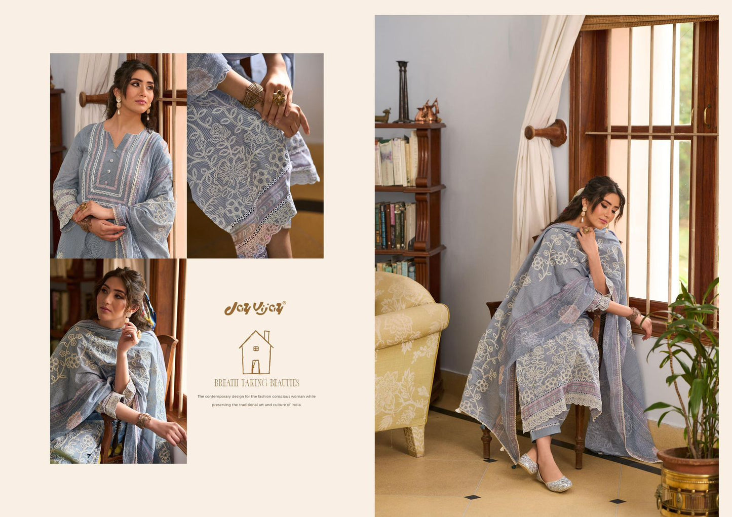 Basera Jay Vijay Mal Cotton Pant Style Suits Wholesaler