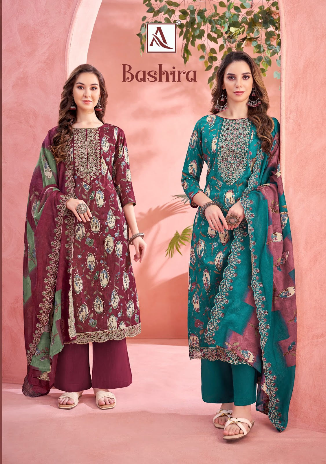 Bashira Alok Cambric Cotton Pant Style Suits Wholesaler Gujarat