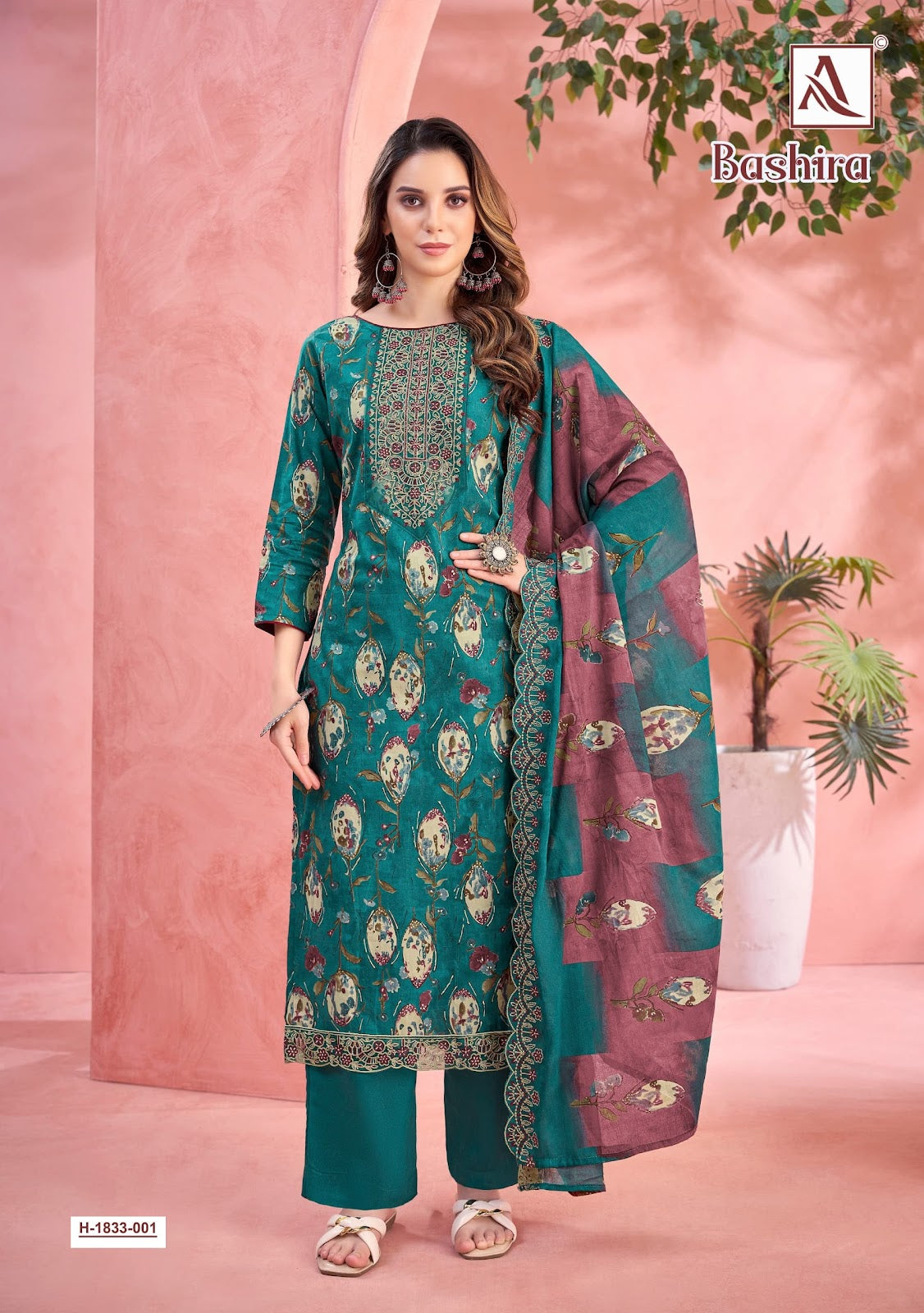 Bashira Alok Cambric Cotton Pant Style Suits Wholesaler Gujarat