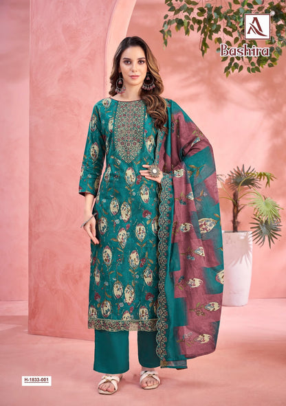 Bashira Alok Cambric Cotton Pant Style Suits Wholesaler Gujarat