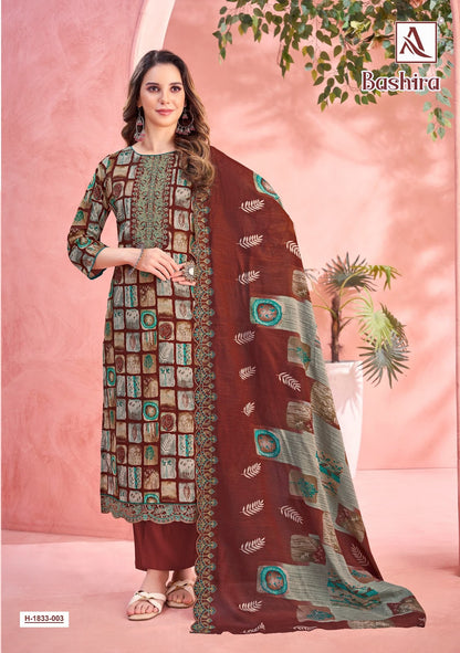 Bashira Alok Cambric Cotton Pant Style Suits Wholesaler Gujarat