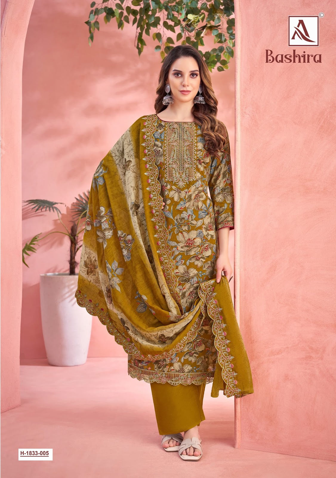 Bashira Alok Cambric Cotton Pant Style Suits Wholesaler Gujarat
