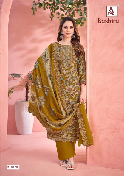 Bashira Alok Cambric Cotton Pant Style Suits Wholesaler Gujarat