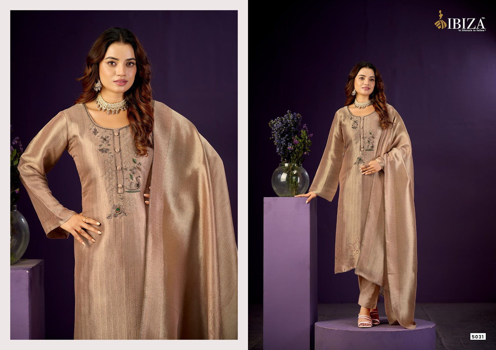 Basma Ibiza Silk Pant Style Suits Wholesaler India