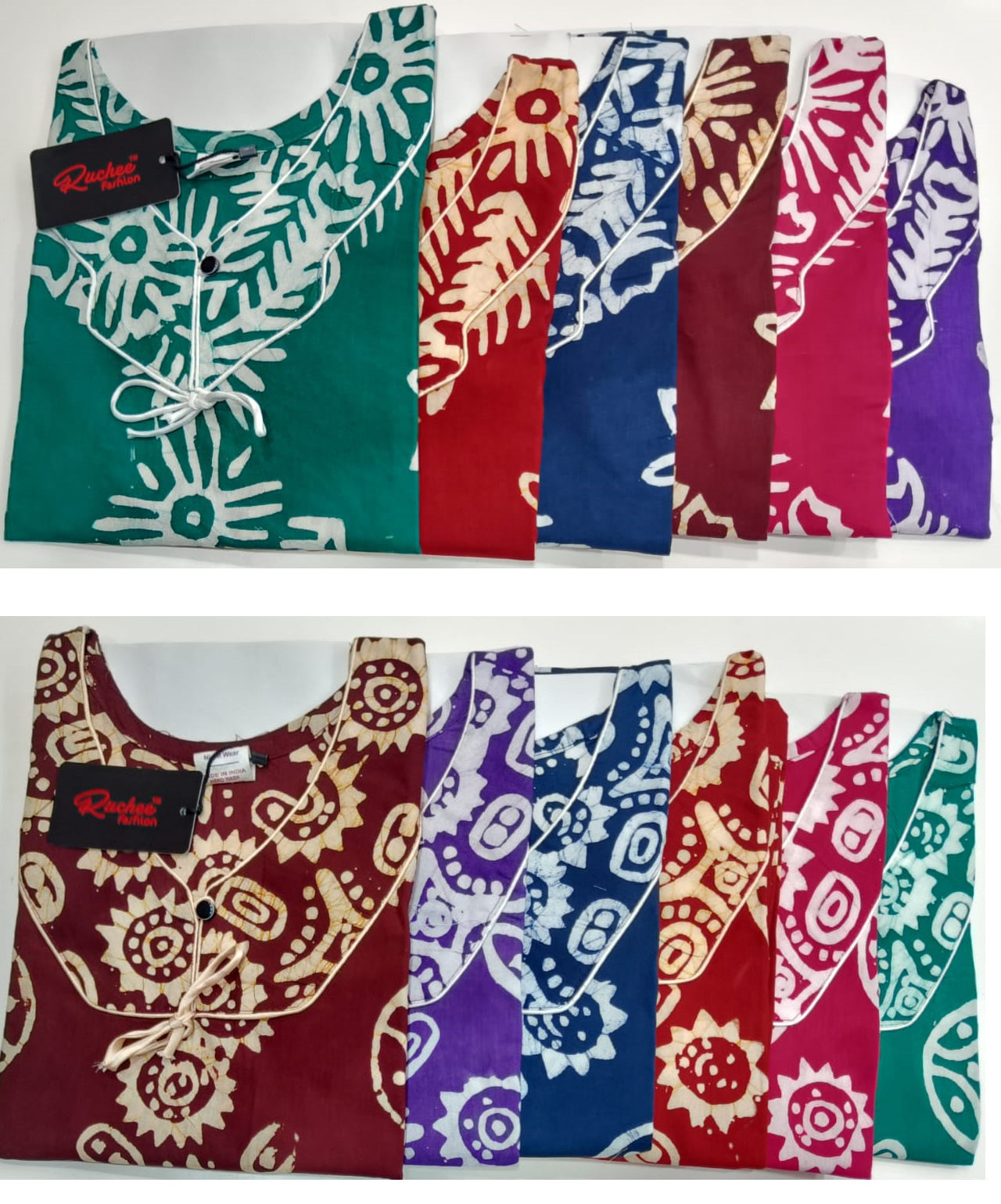 Batik 0508 Ruchee Fashion Cotton Night Gowns Supplier Ahmedabad