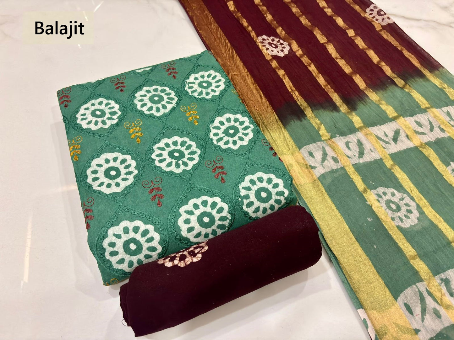Batik 100326 Balajit Cotton Dress Material Supplier Gujarat