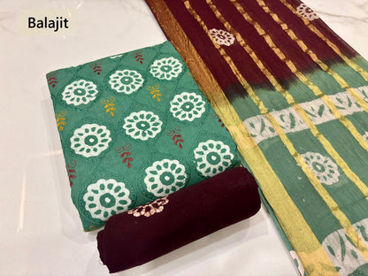 Batik 100326 Balajit Cotton Dress Material Supplier Gujarat