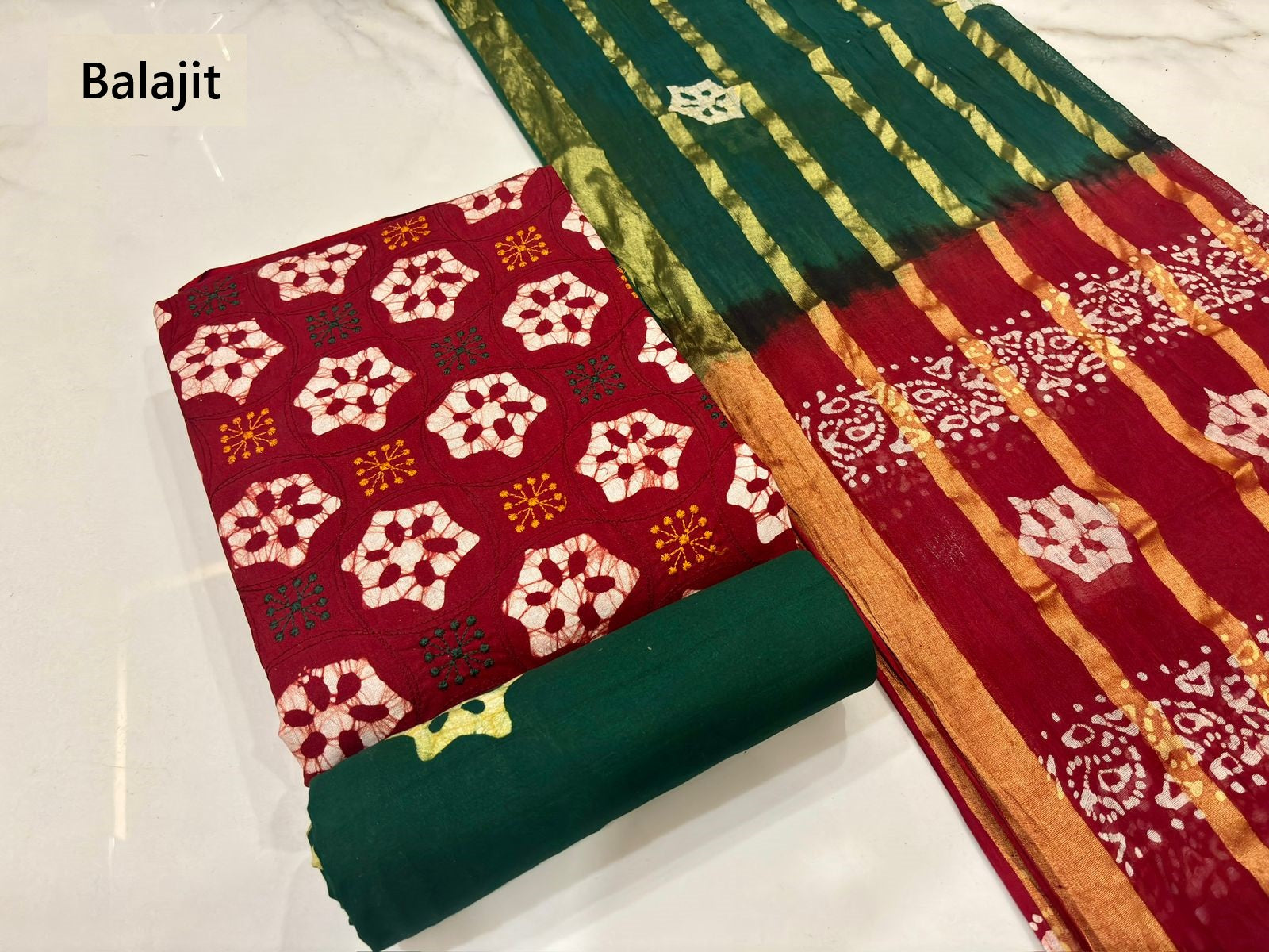 Batik 100326 Balajit Cotton Dress Material Supplier Gujarat