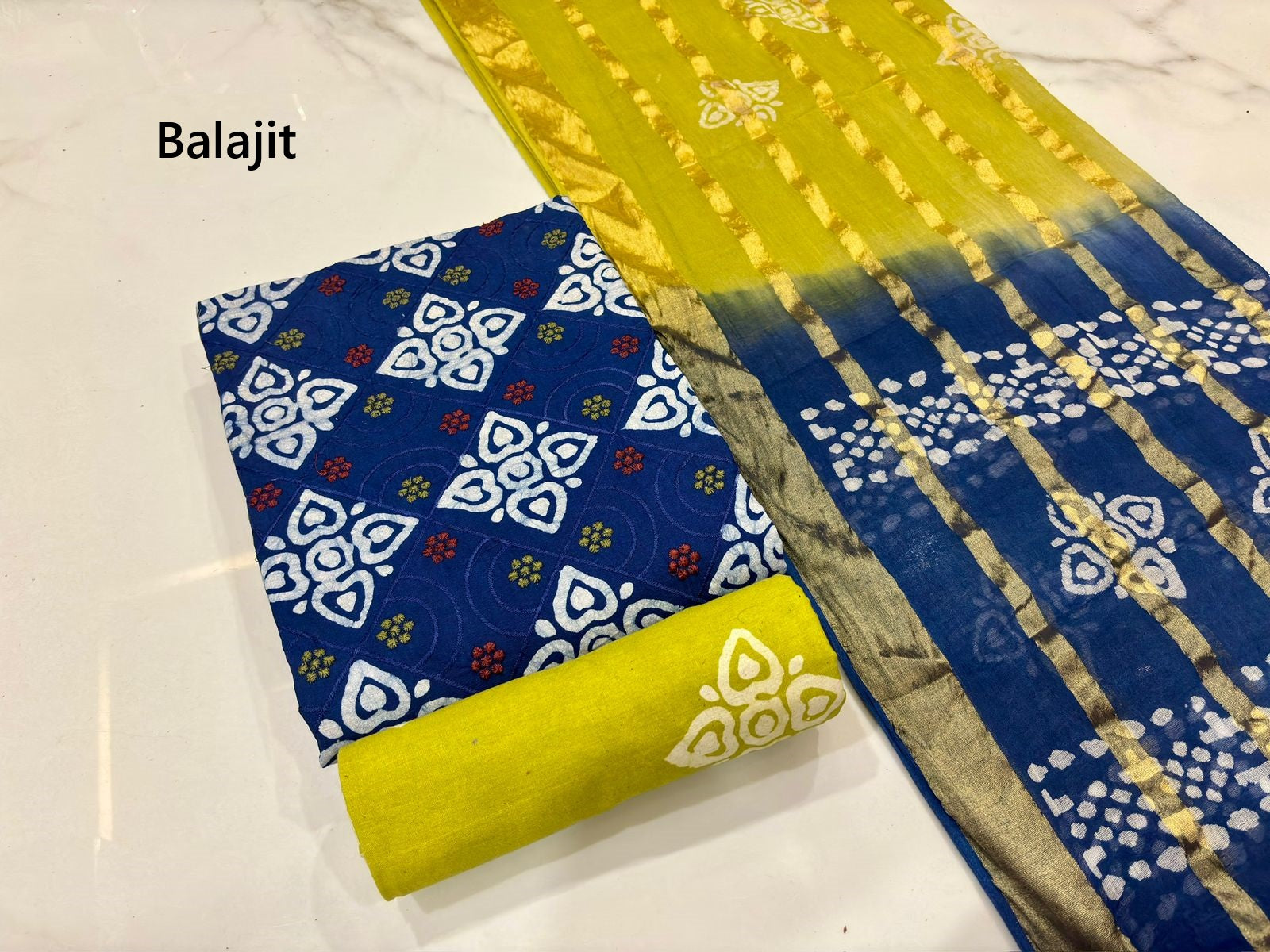 Batik 100326 Balajit Cotton Dress Material Supplier Gujarat